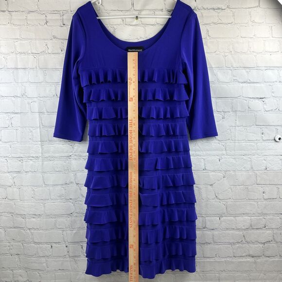 Frank Lyman purple frill layered dress‎ size US12 UK14 - Picture 4 of 8